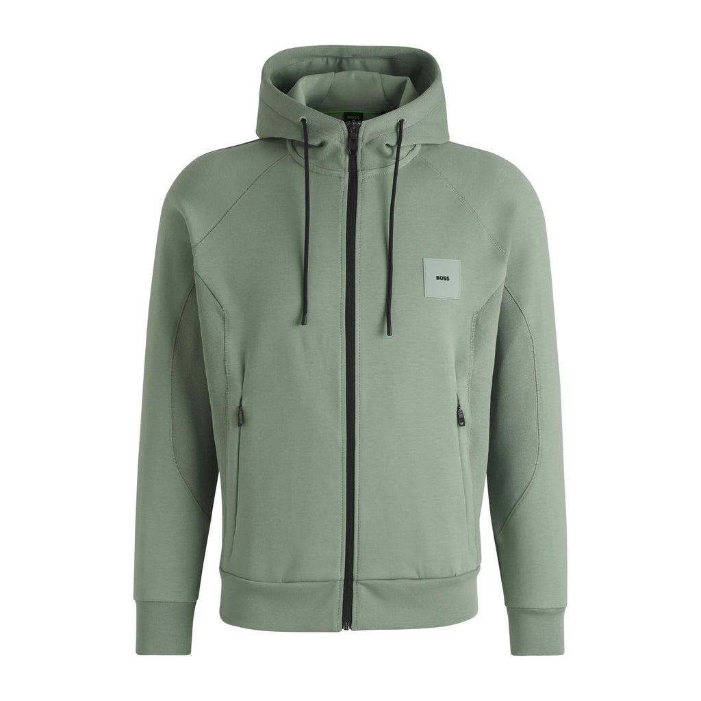 BOSS GREEN SAGGY RIB ZIP HOOD