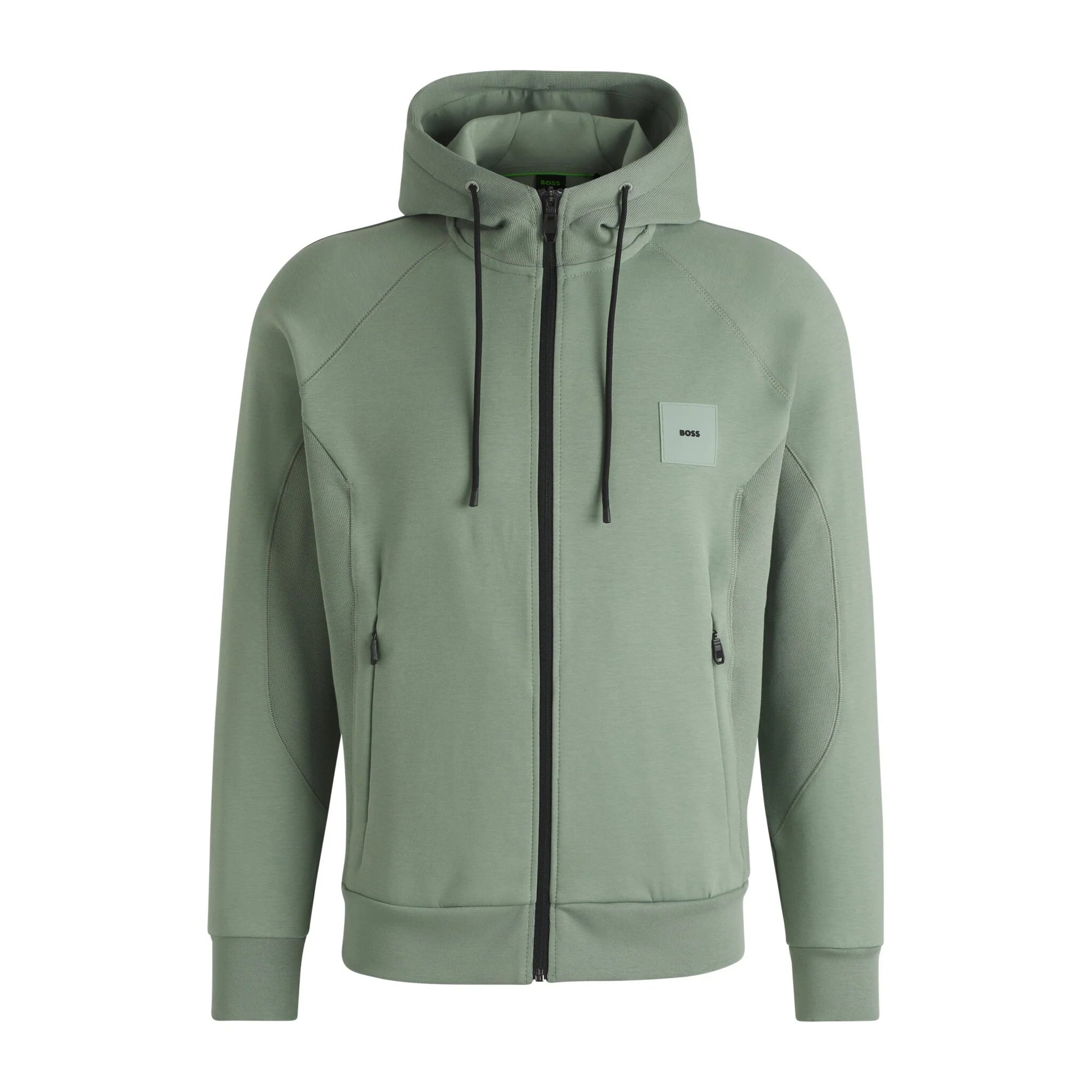 BOSS GREEN SAGGY RIB ZIP HOOD