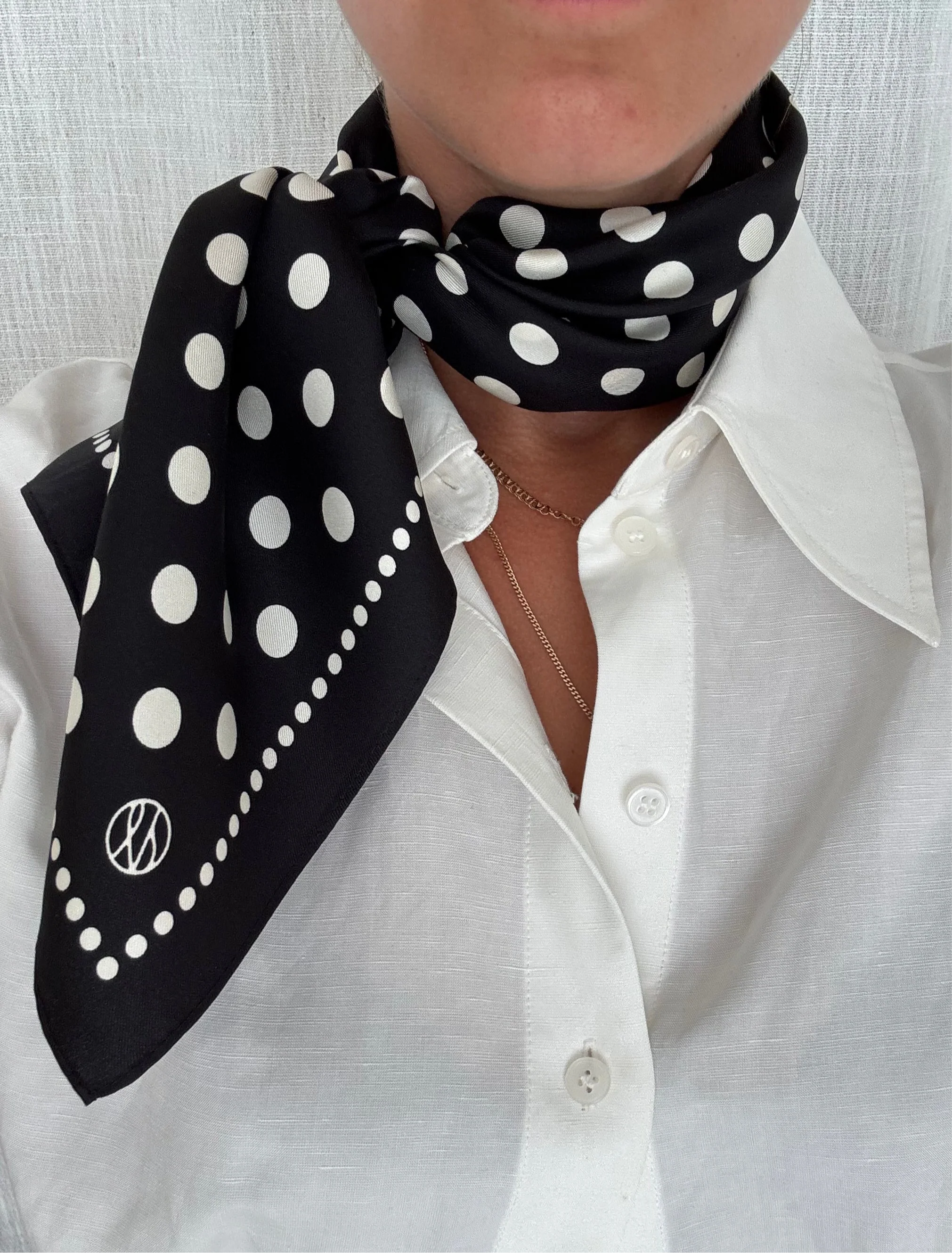 LESCARF POLKADOT SCARF 65CM