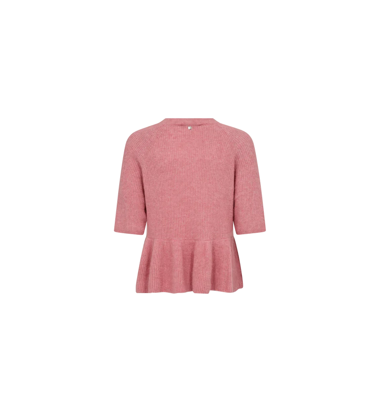 MOS MOSH THORA SS O-NECK FRILL KNIT