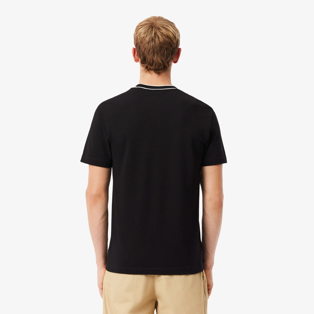 LACOSTE STRIPE COLLAR T-SHIRT