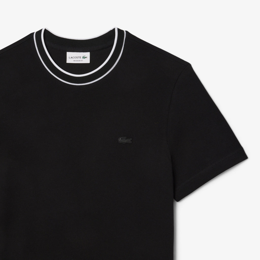 LACOSTE STRIPE COLLAR T-SHIRT