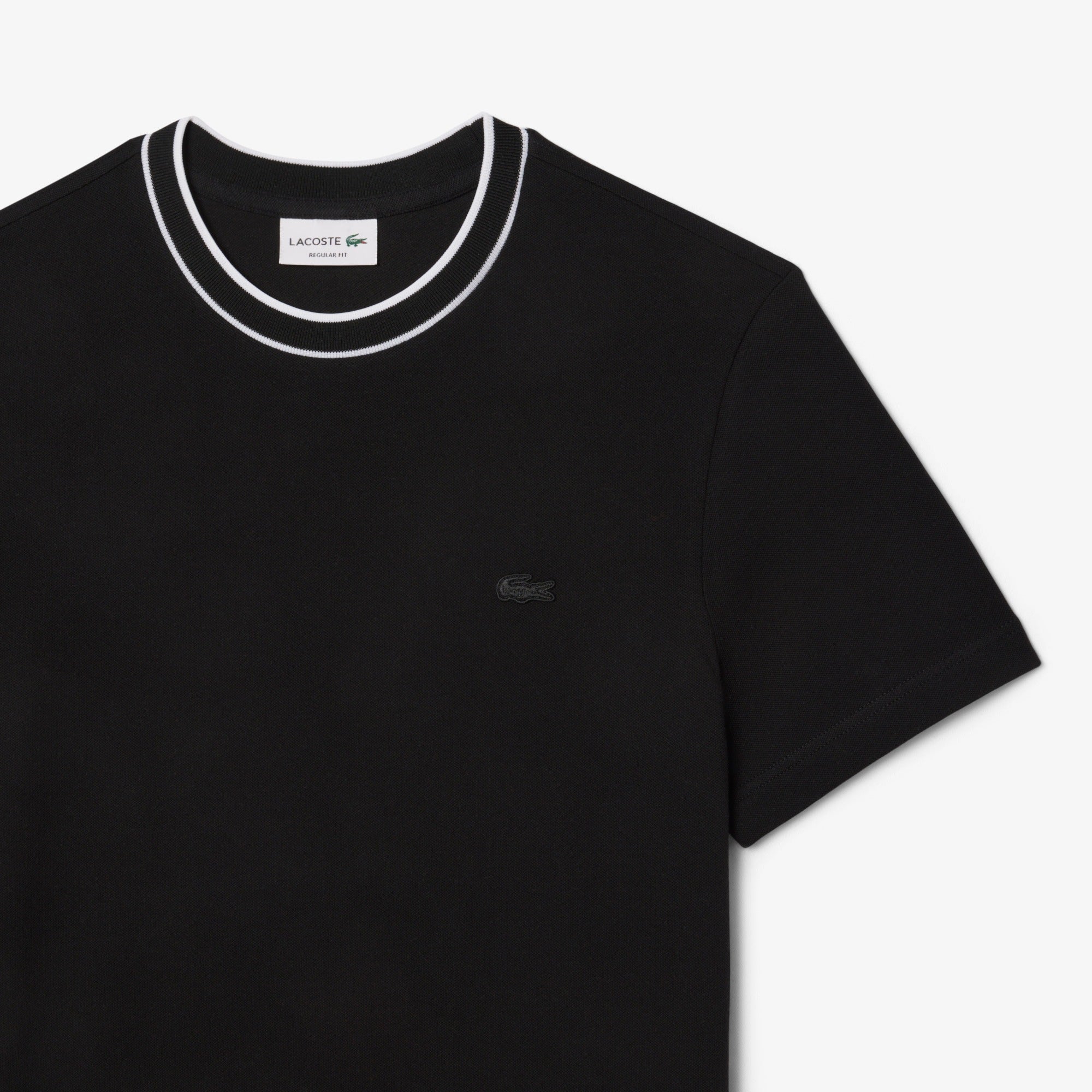 LACOSTE STRIPE COLLAR T-SHIRT
