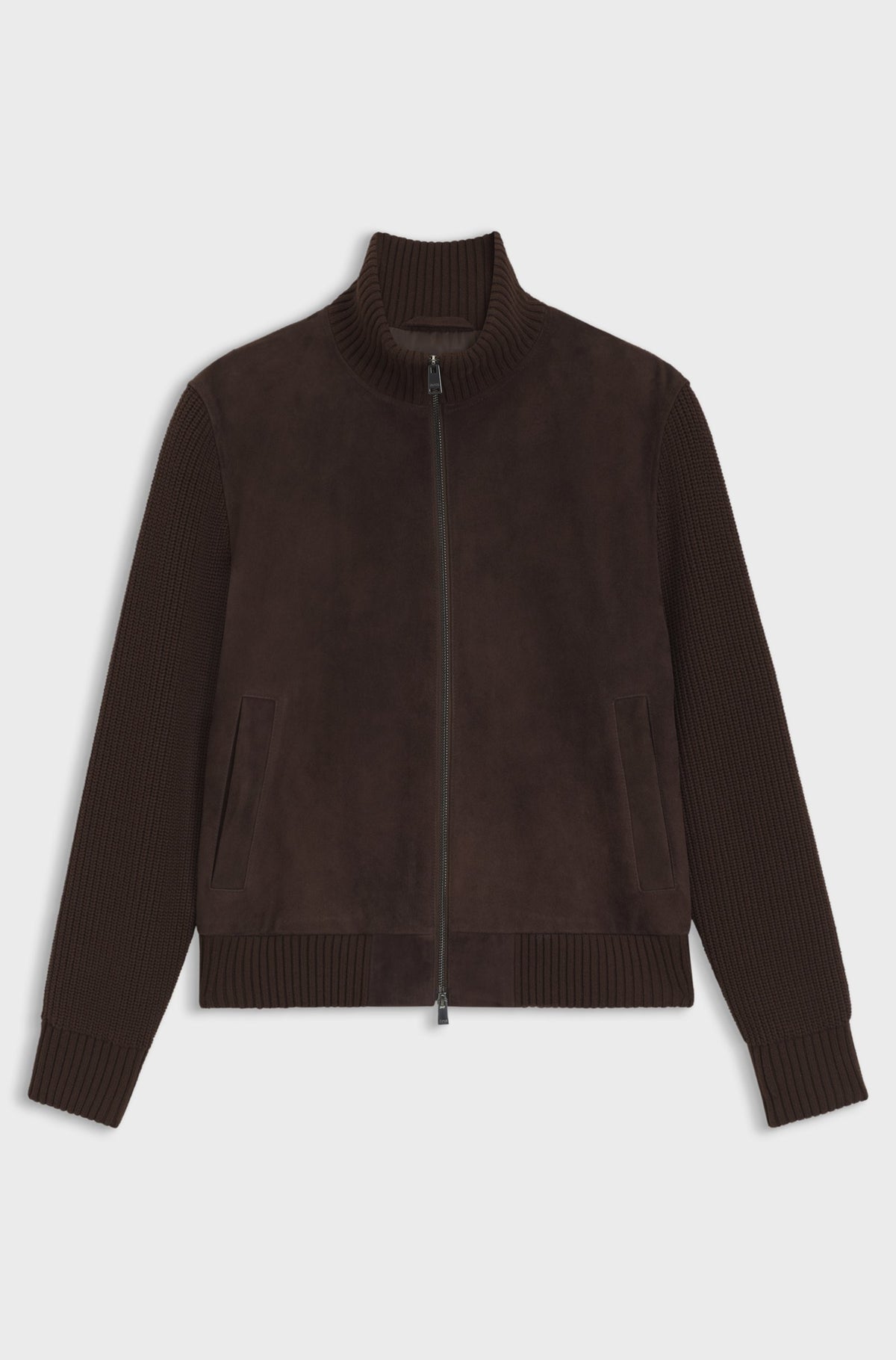BOSS BLACK METER HYBRID LEATHER JACKET