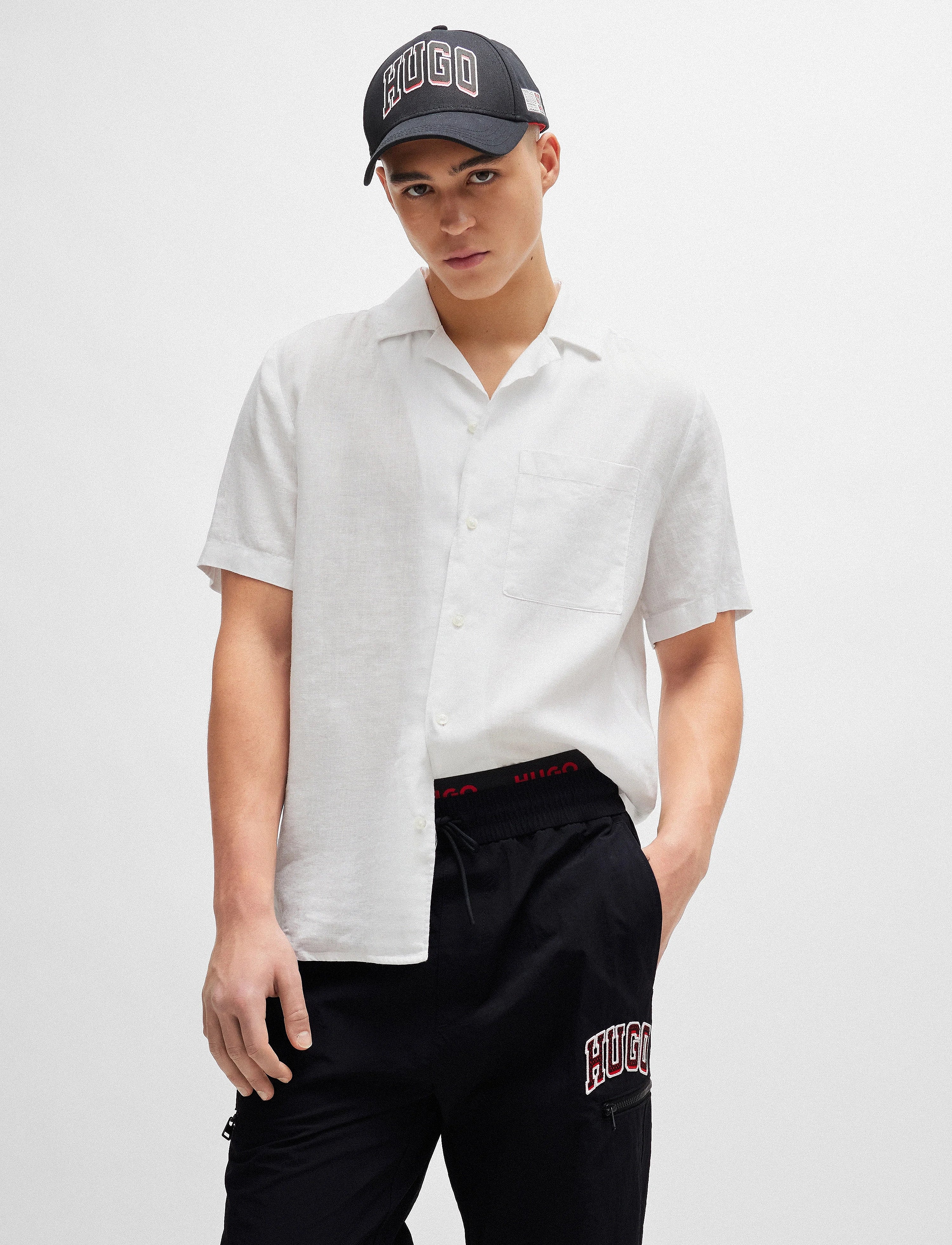 HUGO ELLINO LINEN SS SHIRT