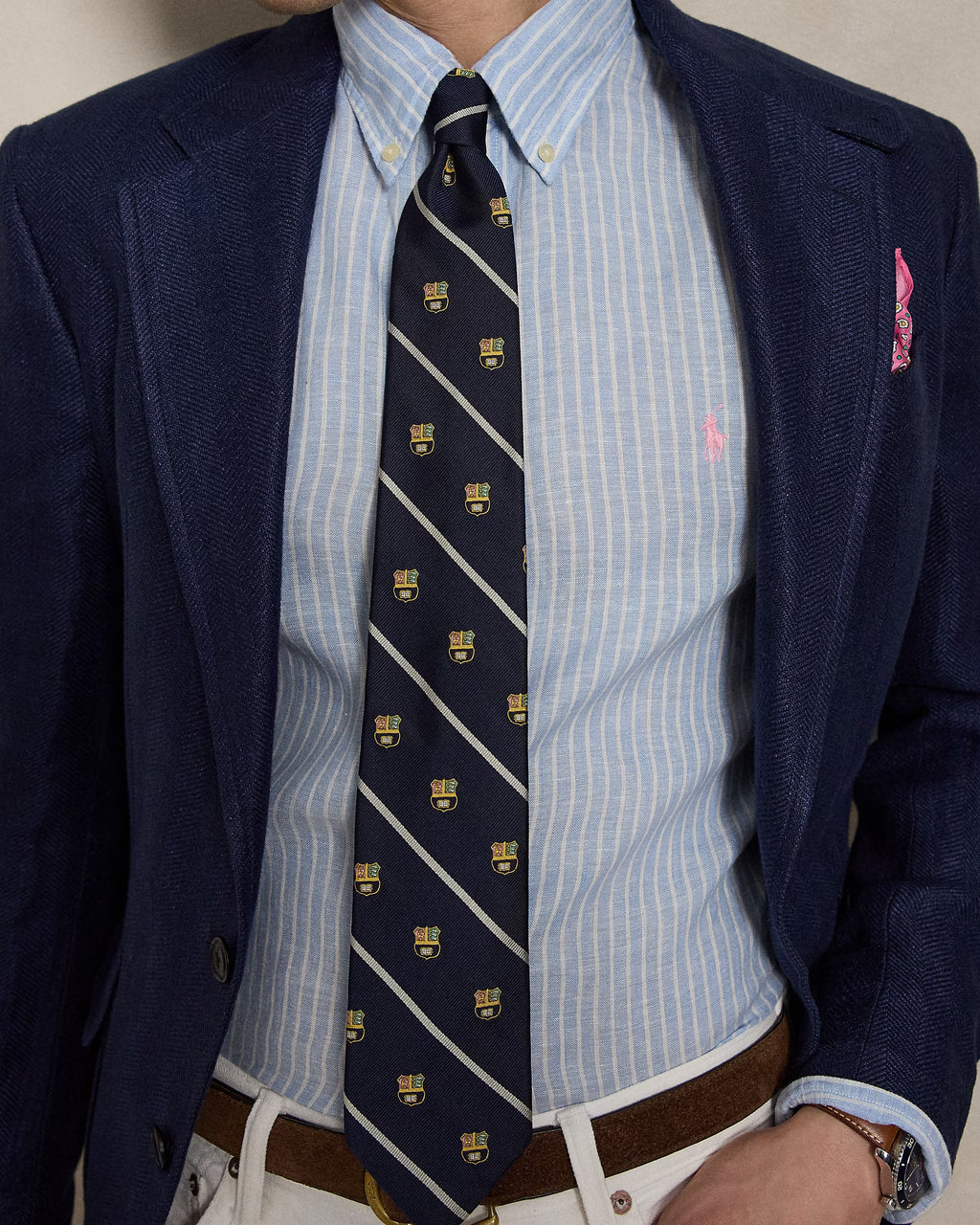 POLO RALPH LAUREN STRIPE LINEN SHIRT CU