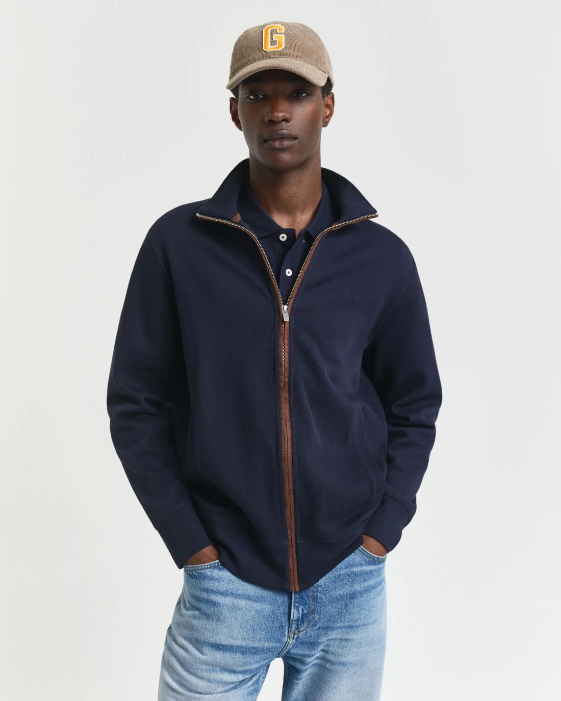 GANT SACKER RIB FULL ZIP CARDIGAN