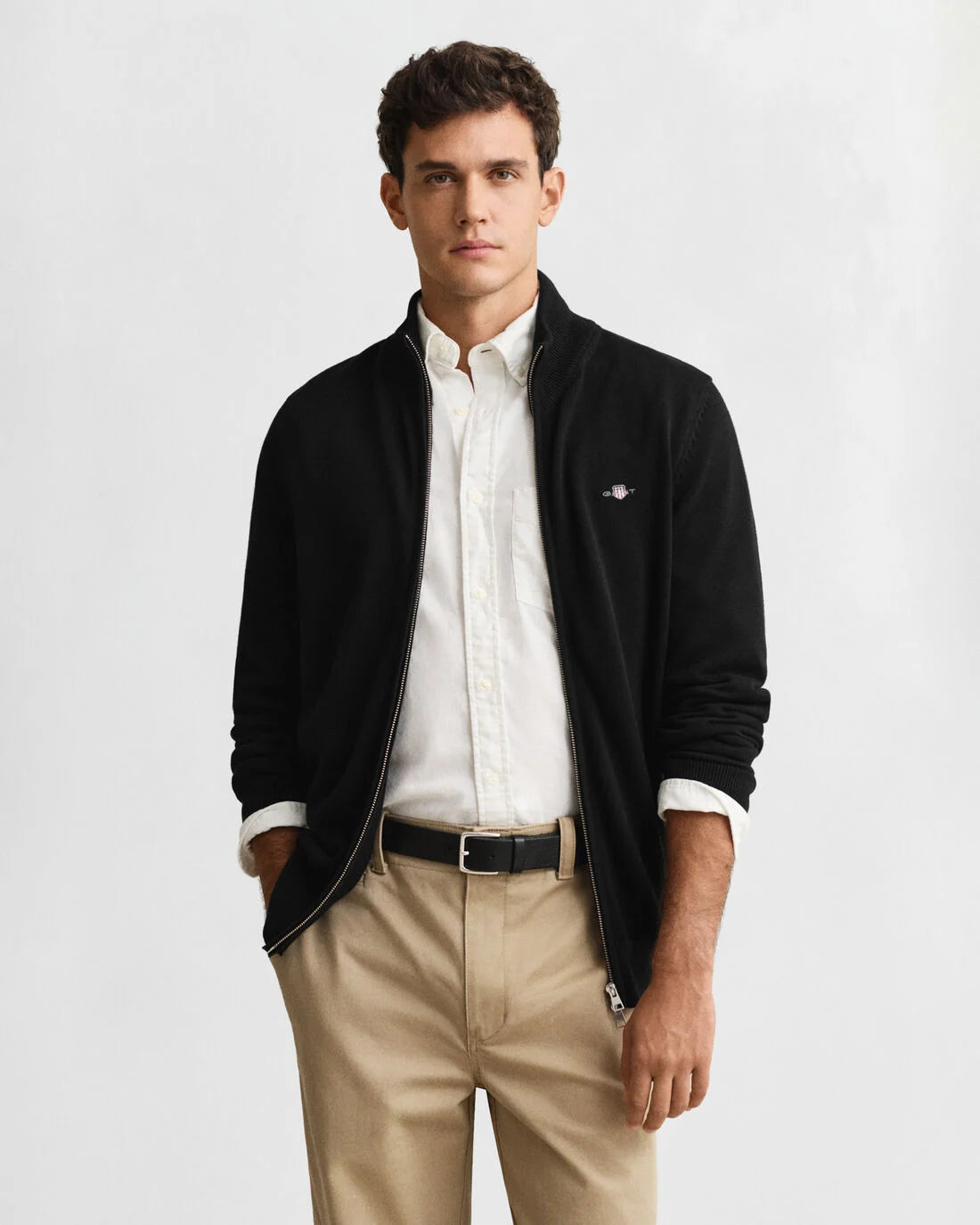GANT COTTON ZIP CARDIGAN