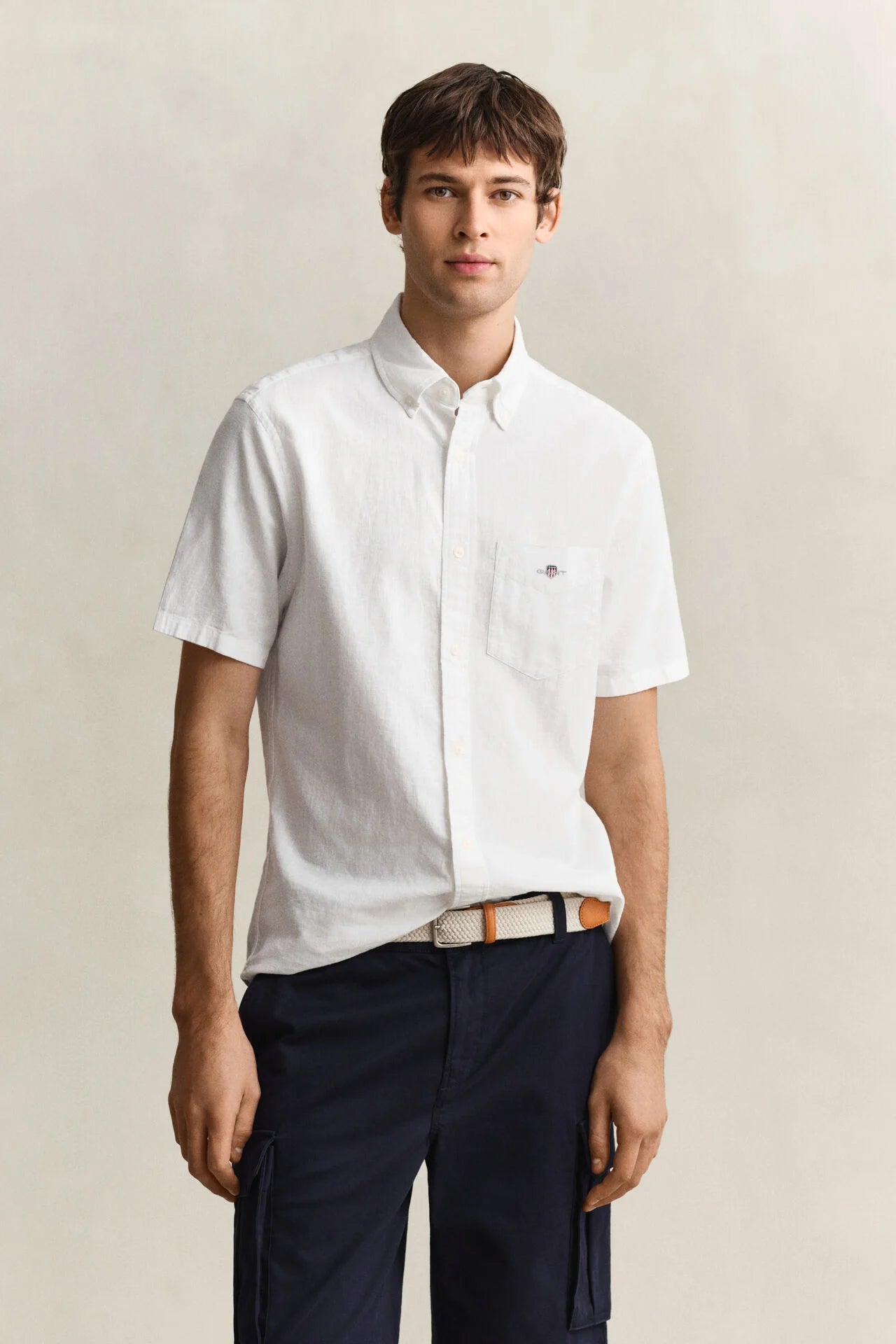 GANT REG COT/LIN SS SHIRT