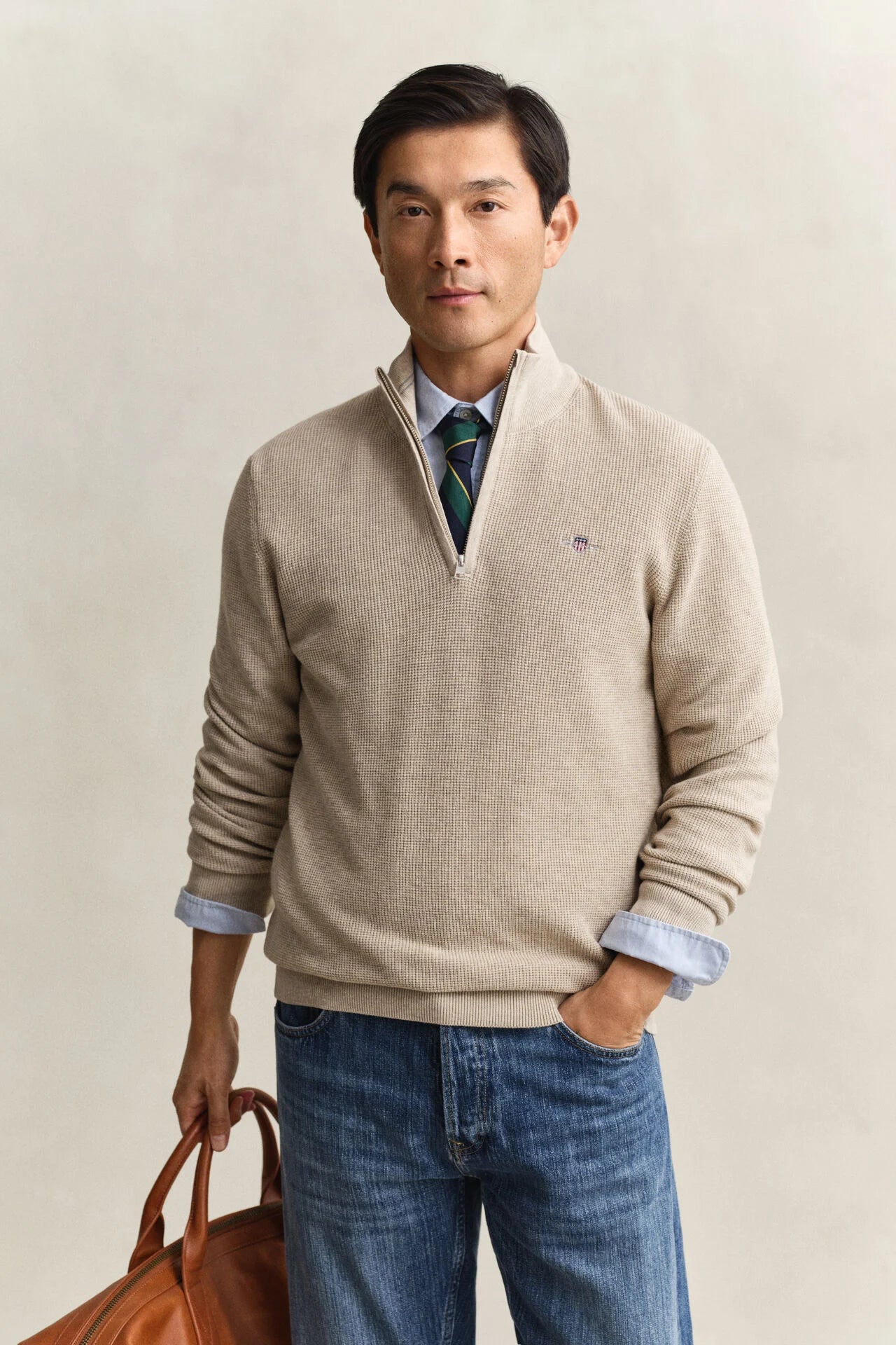 GANT TEXTURED HALF-ZIP