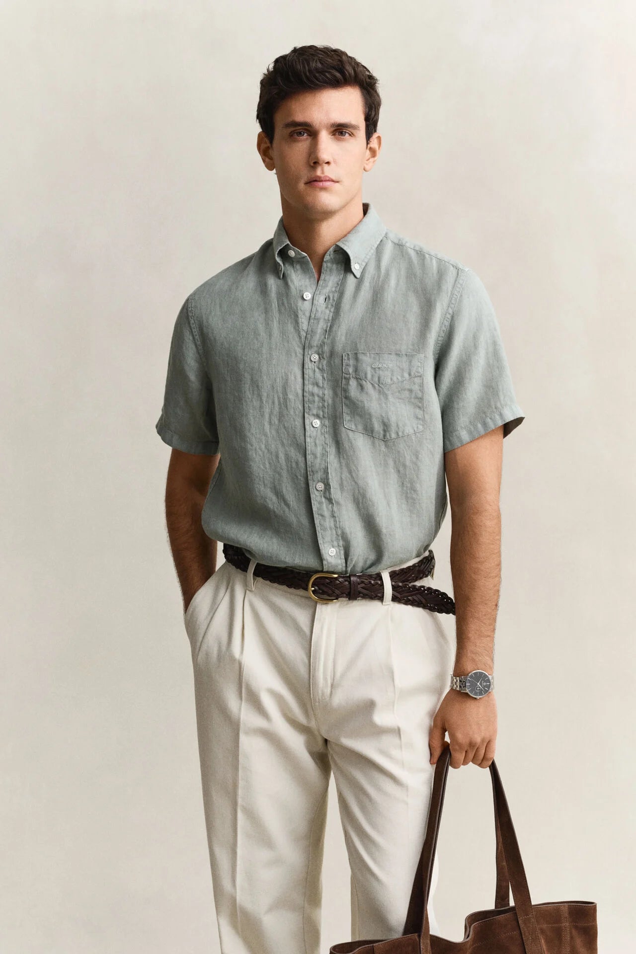 GANT REG DYED LINEN SS SHIRT