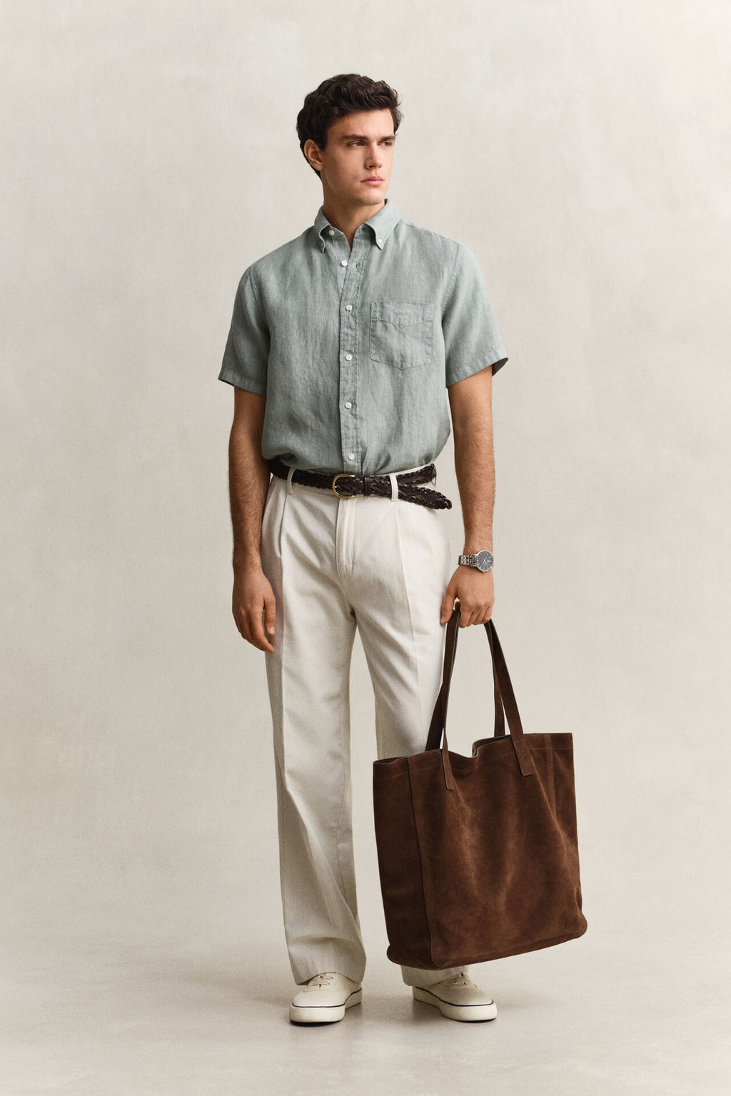 GANT REG DYED LINEN SS SHIRT