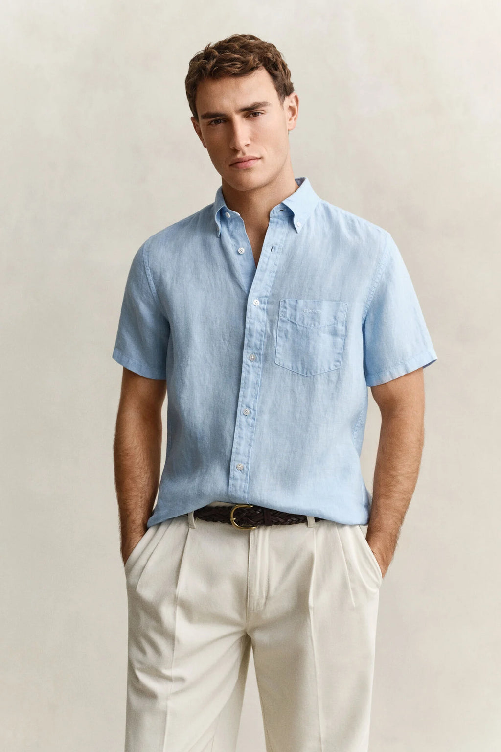 GANT REG DYED LINEN SS SHIRT