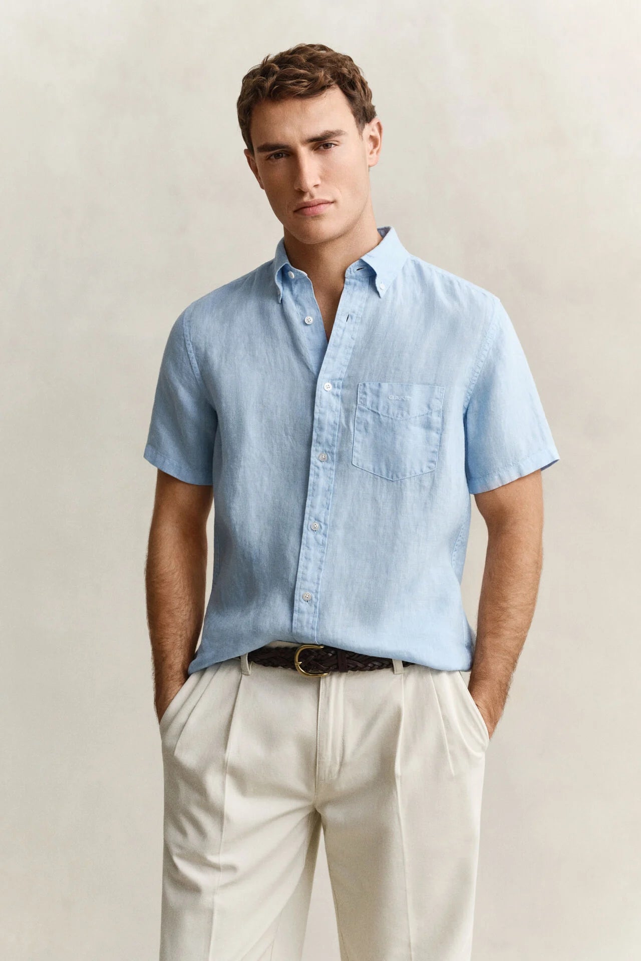 GANT REG DYED LINEN SS SHIRT