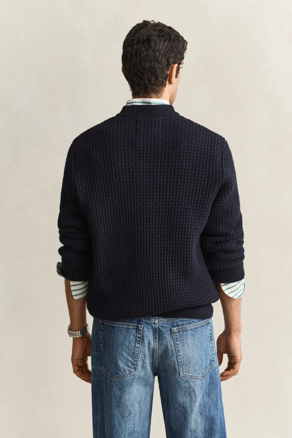 GANT TEXTURED COT/WOL MOCK-NECK