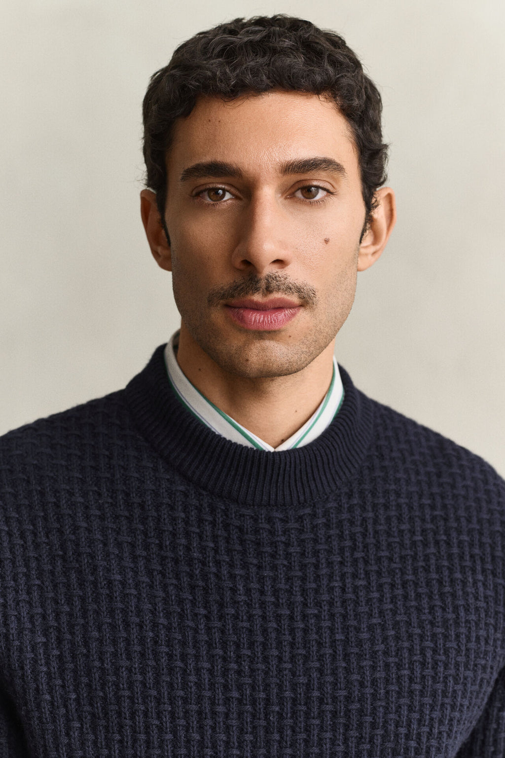 GANT TEXTURED COT/WOL MOCK-NECK