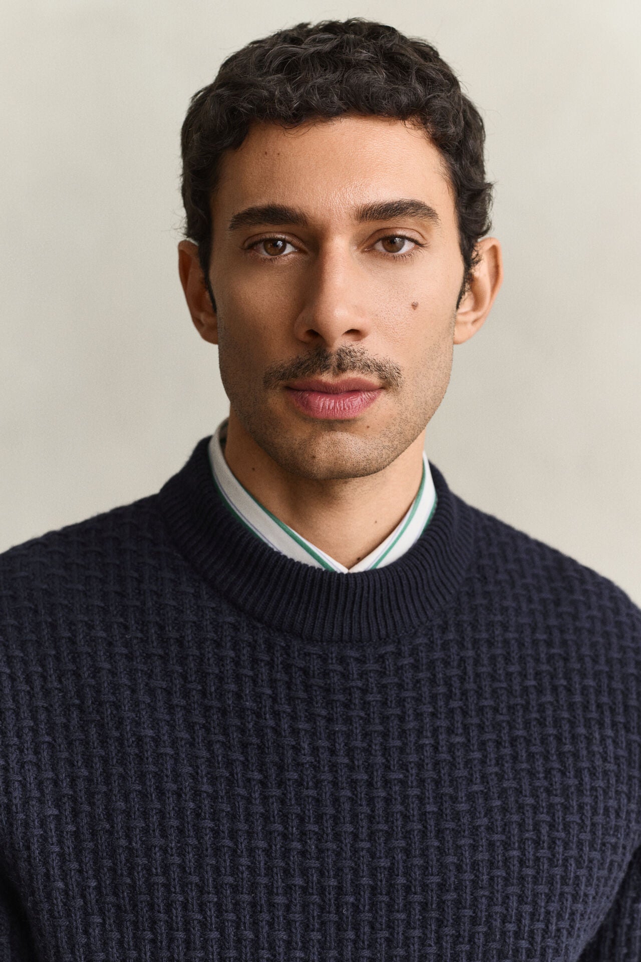 GANT TEXTURED COT/WOL MOCK-NECK