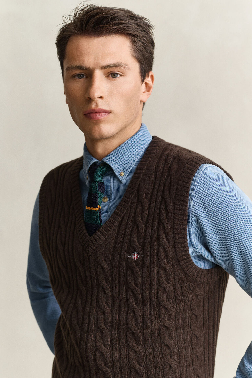 GANT LAMBSWOOL CABLE VEST