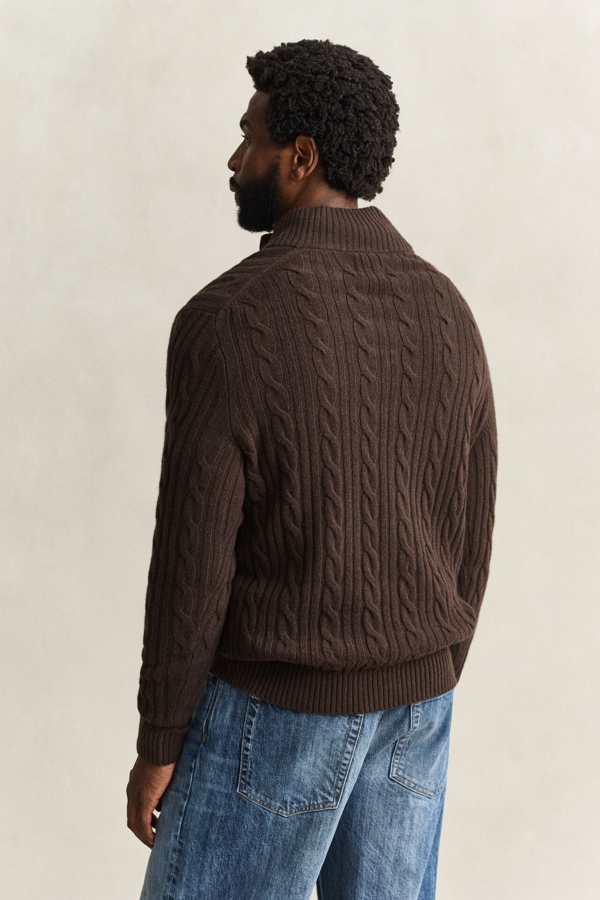 GANT LAMBSWOOL CABLE HALF-BUTTON