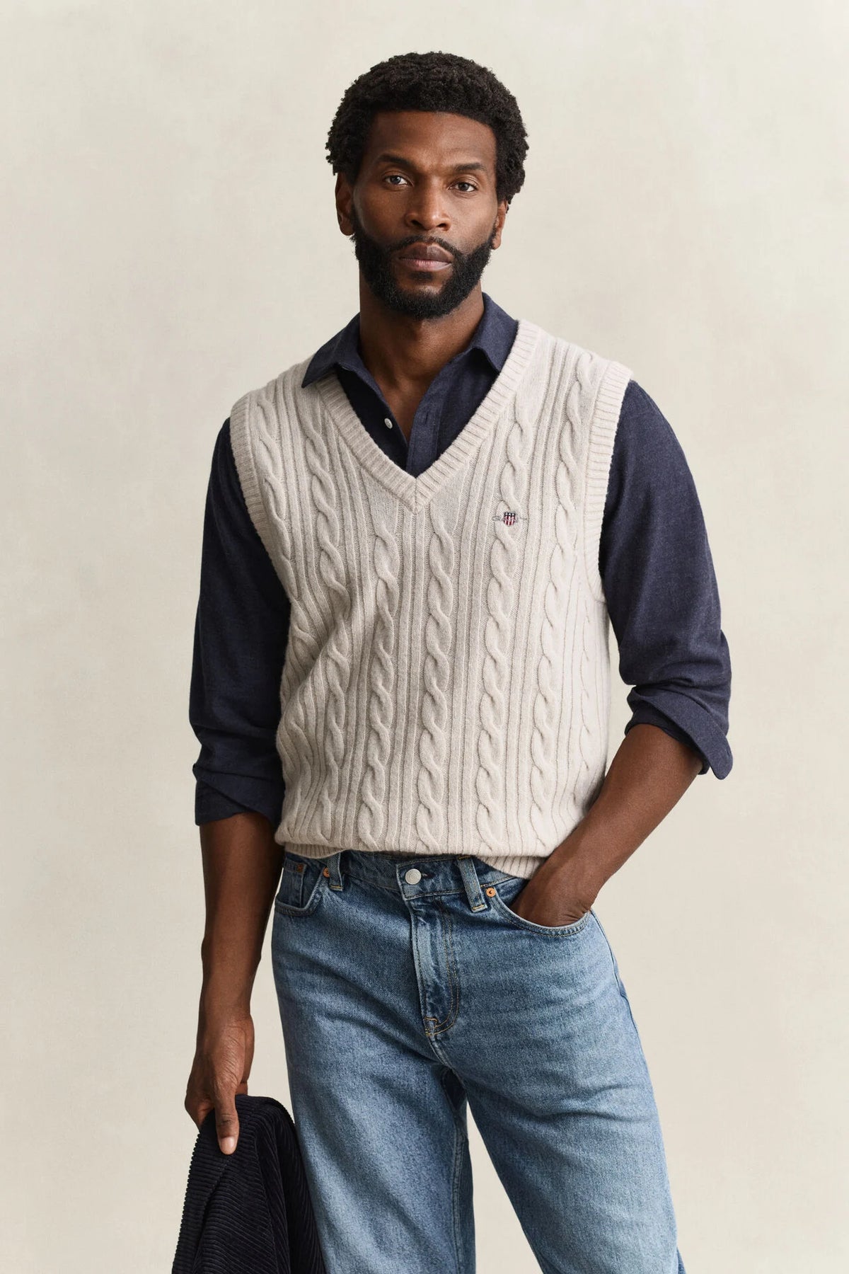 GANT LAMBSWOOL CABLE VEST