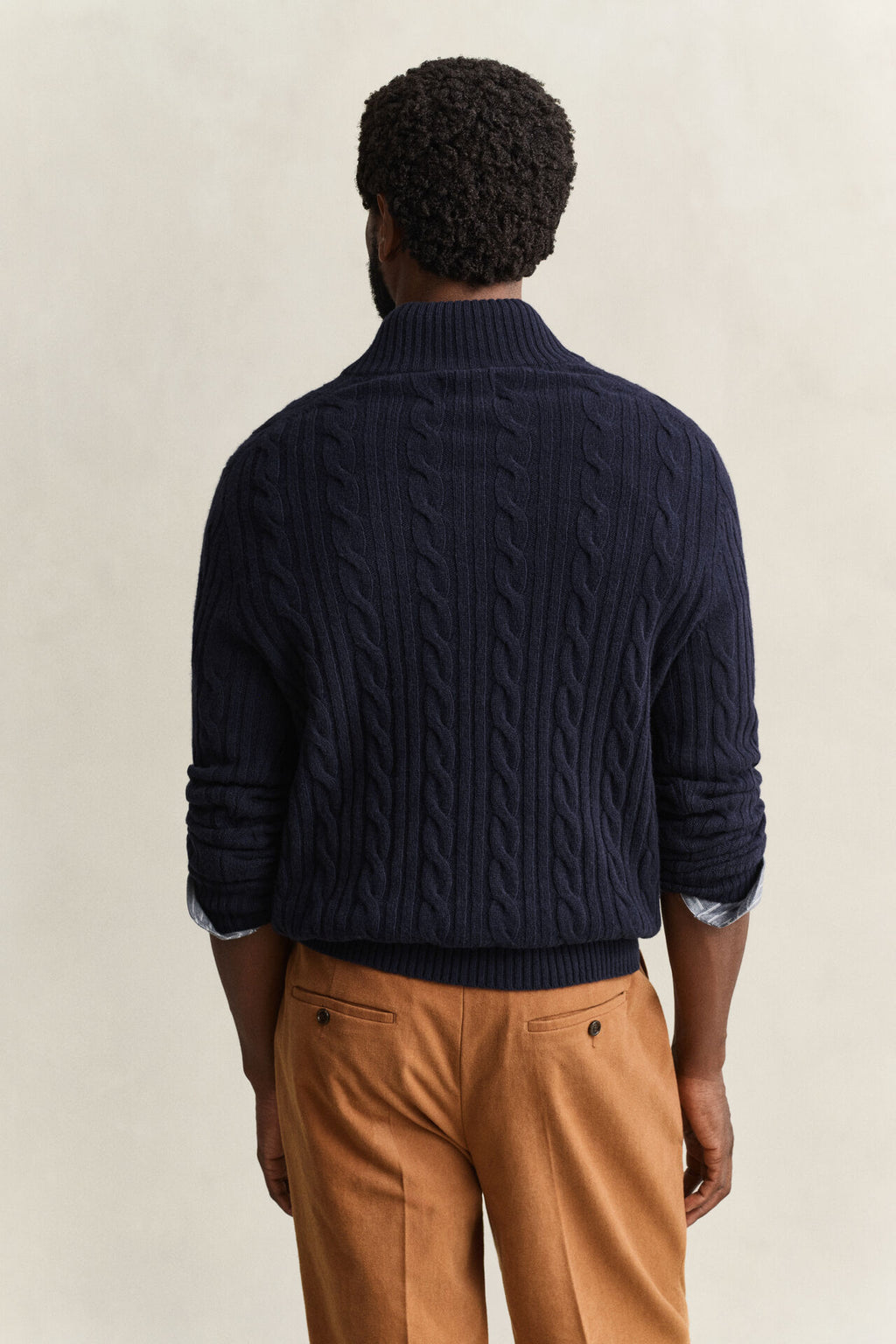 GANT LAMBSWOOL CABLE HALF-BUTTON