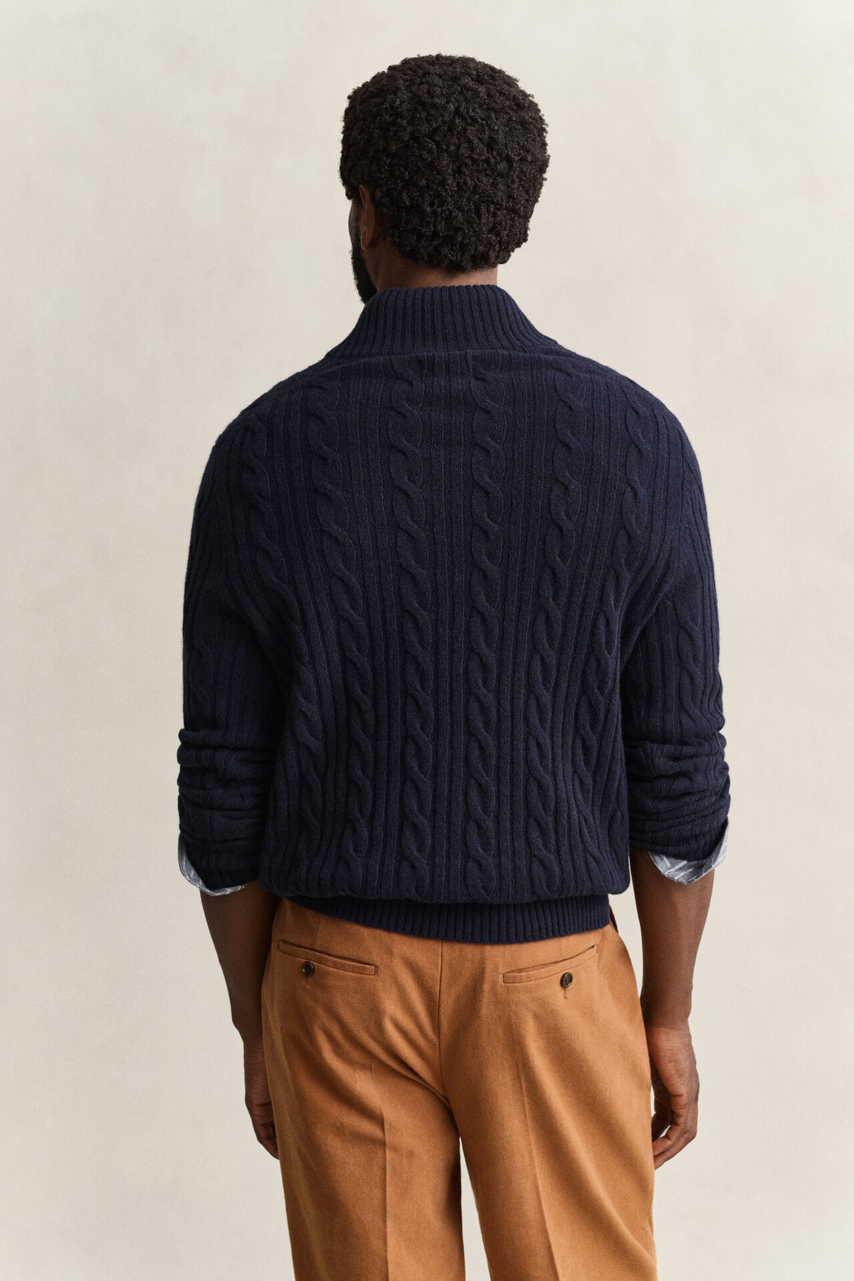 GANT LAMBSWOOL CABLE HALF-BUTTON