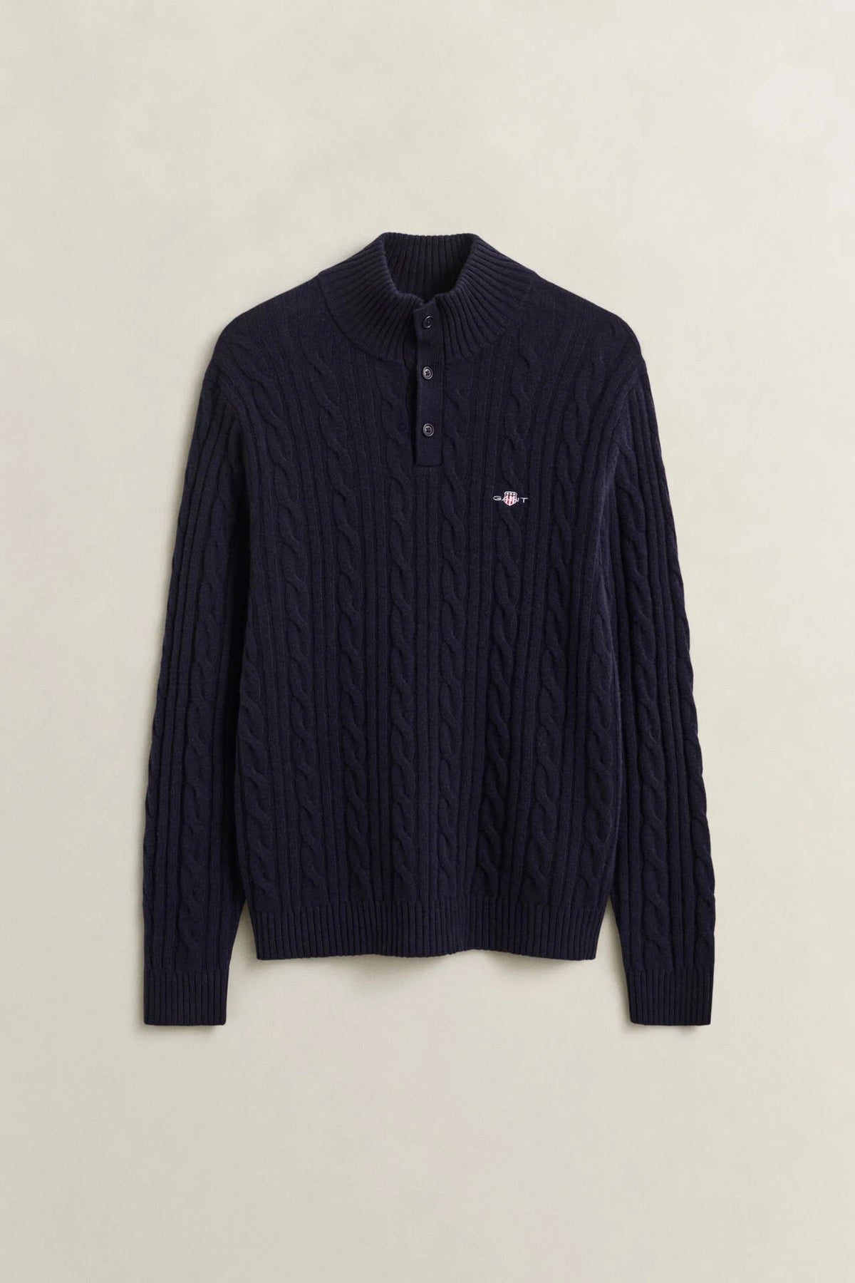 GANT LAMBSWOOL CABLE HALF-BUTTON