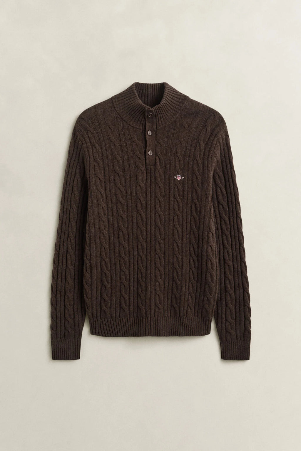 GANT LAMBSWOOL CABLE HALF-BUTTON
