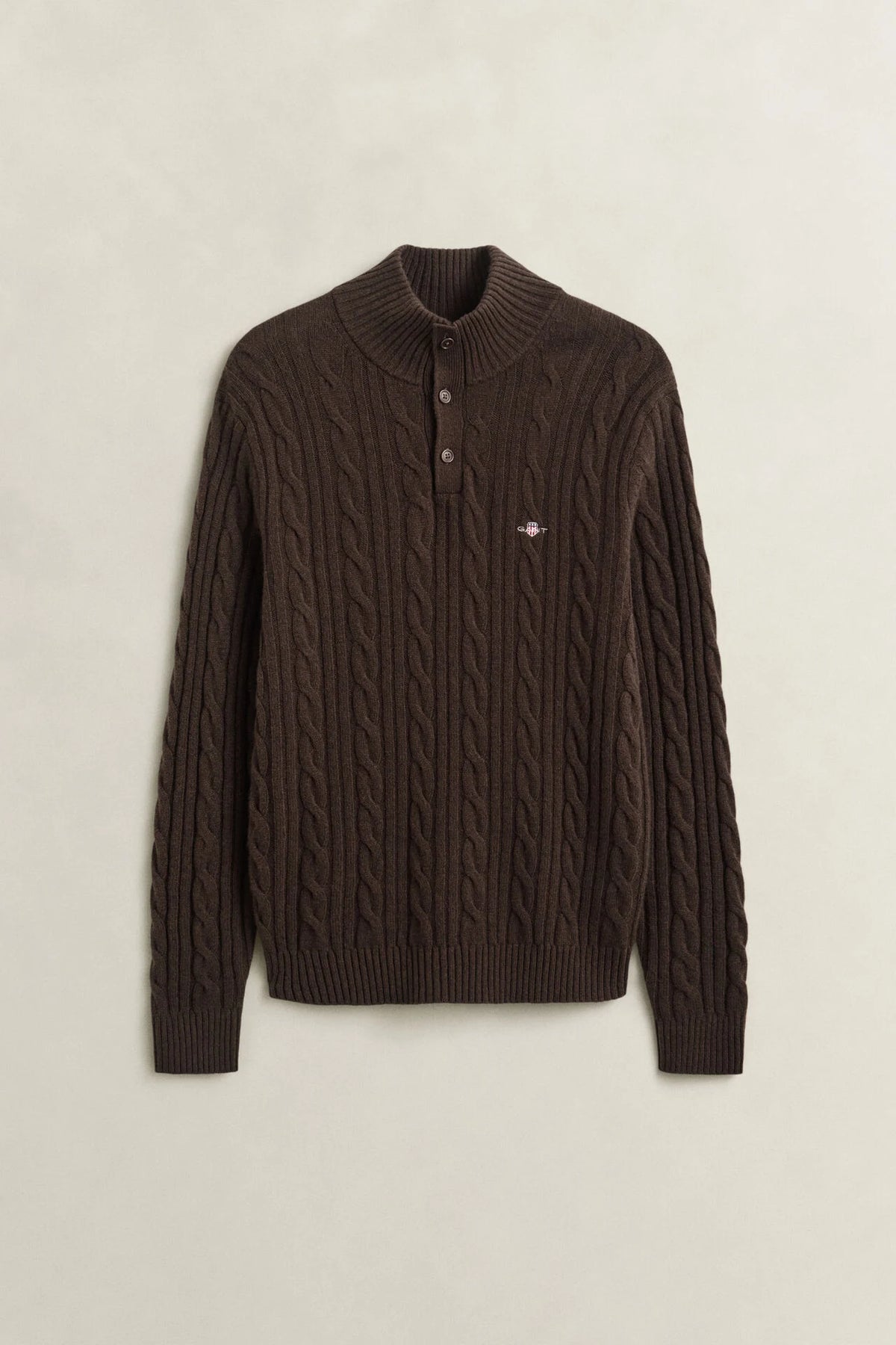 GANT LAMBSWOOL CABLE HALF-BUTTON